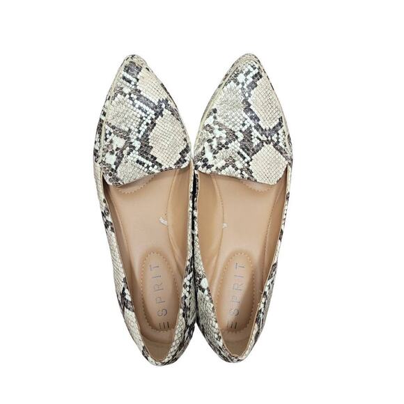 Espirit Faux Snakeskin Pointy Loafers 7.5 - Picture 1 of 8